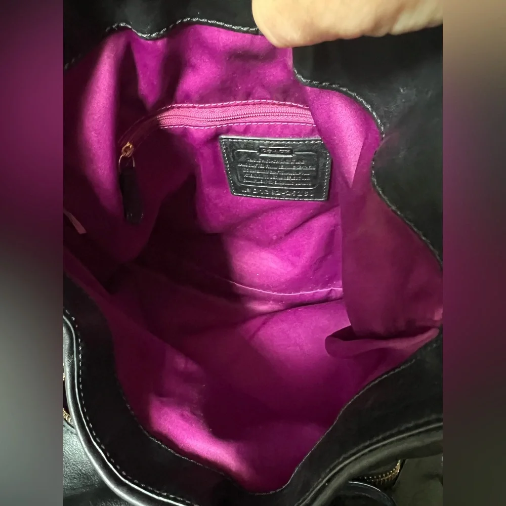 COACH Madison 25260 Phoebe Gathered Twist Leather Black Shoulder Bag - Picture 11 of 15